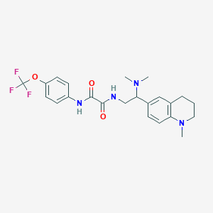 molecular formula C23H27F3N4O3 B2480435 N1-(2-(dimethylamino)-2-(1-methyl-1,2,3,4-tetrahydroquinolin-6-yl)ethyl)-N2-(4-(trifluoromethoxy)phenyl)oxalamide CAS No. 922064-47-9