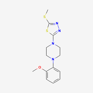 molecular formula C14H18N4OS2 B2480442 2-(4-(2-甲氧基苯基)哌嗪-1-基)-5-(甲硫基)-1,3,4-噻二唑 CAS No. 1105252-37-6