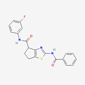 2-benzamido-N-(3-fluorophenyl)-5,6-dihydro-4H-cyclopenta[d]thiazole-4-carboxamide