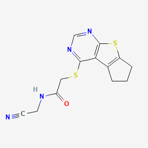 N-(cyanomethyl)-2-{7-thia-9,11-diazatricyclo[6.4.0.0^{2,6}]dodeca-1(12),2(6),8,10-tetraen-12-ylsulfanyl}acetamide