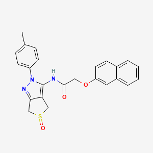 2-(naphthalen-2-yloxy)-N-(5-oxido-2-(p-tolyl)-4,6-dihydro-2H-thieno[3,4-c]pyrazol-3-yl)acetamide