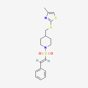 (E)-4-methyl-2-(((1-(styrylsulfonyl)piperidin-4-yl)methyl)thio)thiazole