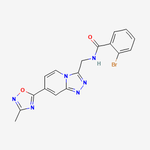 molecular formula C17H13BrN6O2 B2480486 2-bromo-N-((7-(3-methyl-1,2,4-oxadiazol-5-yl)-[1,2,4]triazolo[4,3-a]pyridin-3-yl)methyl)benzamide CAS No. 1904197-92-7