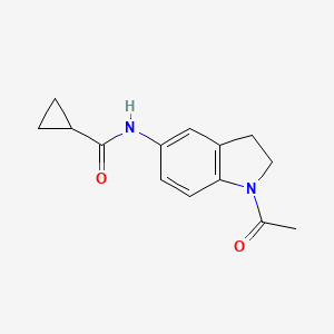 molecular formula C14H16N2O2 B2480488 N-(1-乙酰吲哚-5-基)环丙基甲酰胺 CAS No. 1049544-39-9