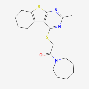 1-(Azepan-1-yl)-2-[(2-methyl-5,6,7,8-tetrahydro-[1]benzothiolo[2,3-d]pyrimidin-4-yl)sulfanyl]ethanone