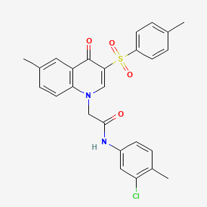 molecular formula C26H23ClN2O4S B2480499 N-(3-chloro-4-methylphenyl)-2-(6-methyl-4-oxo-3-tosylquinolin-1(4H)-yl)acetamide CAS No. 902585-12-0