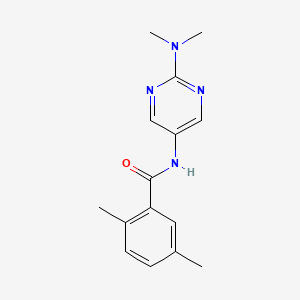 molecular formula C15H18N4O B2480504 N-[2-(二甲氨基)嘧啶-5-基]-2,5-二甲基苯甲酰胺 CAS No. 1396861-06-5