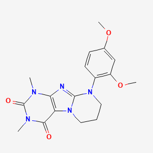 molecular formula C18H21N5O4 B2480508 9-(2,4-dimethoxyphenyl)-1,3-dimethyl-7,8-dihydro-6H-purino[7,8-a]pyrimidine-2,4-dione CAS No. 876900-40-2