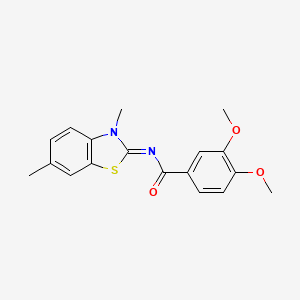 molecular formula C18H18N2O3S B2480513 N-(3,6-dimethyl-1,3-benzothiazol-2-ylidene)-3,4-dimethoxybenzamide CAS No. 325980-02-7