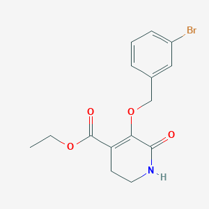 molecular formula C15H16BrNO4 B2480514 Ethyl 5-[(3-bromobenzyl)oxy]-6-oxo-1,2,3,6-tetrahydro-4-pyridinecarboxylate CAS No. 866008-06-2