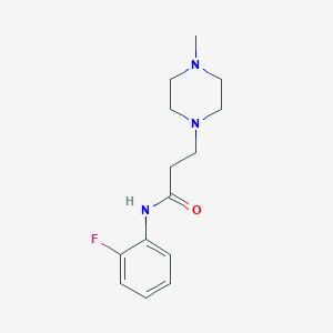 molecular formula C14H20FN3O B248052 N-(2-fluorophenyl)-3-(4-methylpiperazin-1-yl)propanamide 