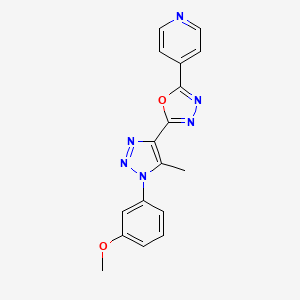 molecular formula C17H14N6O2 B2480521 4-{5-[1-(3-methoxyphenyl)-5-methyl-1H-1,2,3-triazol-4-yl]-1,3,4-oxadiazol-2-yl}pyridine CAS No. 1081122-95-3