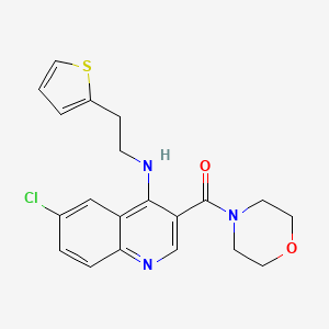 molecular formula C20H20ClN3O2S B2480522 (6-氯-4-{[2-(噻吩-2-基)乙基]氨基}喹啉-3-基)(吗啉-4-基)甲酮 CAS No. 1326878-55-0