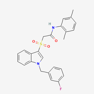 N-(2,5-dimethylphenyl)-2-((1-(3-fluorobenzyl)-1H-indol-3-yl)sulfonyl)acetamide