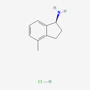 molecular formula C10H14ClN B2480525 Chlorhydrate de (S)-4-méthyl-2,3-dihydro-1H-indène-1-amine CAS No. 2109874-04-4