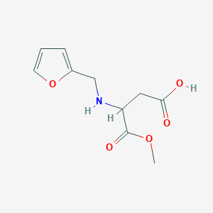 molecular formula C10H13NO5 B2480528 3-[(Furan-2-ylmethyl)amino]-4-methoxy-4-oxobutanoic acid (non-preferred name) CAS No. 1024018-61-8