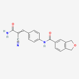 molecular formula C19H15N3O3 B2480530 N-[4-(2-carbamoyl-2-cyanoeth-1-en-1-yl)phenyl]-1,3-dihydro-2-benzofuran-5-carboxamide CAS No. 1424660-31-0