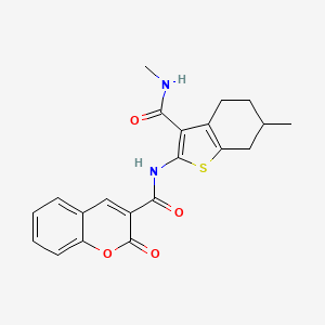 molecular formula C21H20N2O4S B2480532 N-(6-methyl-3-(methylcarbamoyl)-4,5,6,7-tetrahydrobenzo[b]thiophen-2-yl)-2-oxo-2H-chromene-3-carboxamide CAS No. 892978-98-2