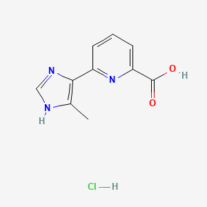 molecular formula C10H10ClN3O2 B2480539 6-(4-methyl-1H-imidazol-5-yl)pyridine-2-carboxylic acid hydrochloride CAS No. 1706446-09-4