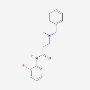 molecular formula C17H19FN2O B248054 3-[benzyl(methyl)amino]-N-(2-fluorophenyl)propanamide 