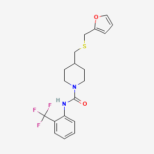 4-(((furan-2-ylmethyl)thio)methyl)-N-(2-(trifluoromethyl)phenyl)piperidine-1-carboxamide