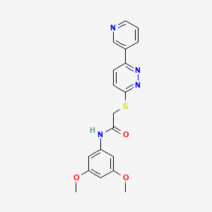 molecular formula C19H18N4O3S B2480542 N-(3,5-二甲氧基苯基)-2-(6-吡啶-3-基吡啶并[1,2,4]三嗪-3-基)硫醚基乙酰胺 CAS No. 892439-60-0