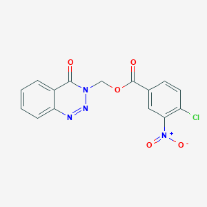 molecular formula C15H9ClN4O5 B2480544 (4-オキソベンゾ[d][1,2,3]トリアジン-3(4H)-イル)メチル 4-クロロ-3-ニトロベンゾエート CAS No. 851862-94-7