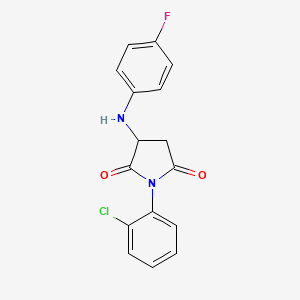 molecular formula C16H12ClFN2O2 B2480546 1-(2-chlorophényl)-3-[(4-fluorophényl)amino]pyrrolidine-2,5-dione CAS No. 317814-62-3