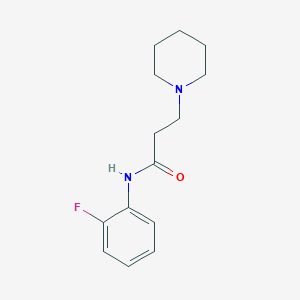 molecular formula C14H19FN2O B248055 N-(2-fluorophenyl)-3-(1-piperidinyl)propanamide 