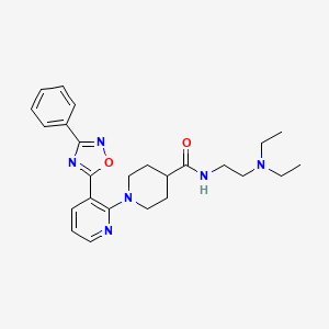 N-(2-(diethylamino)ethyl)-1-(3-(3-phenyl-1,2,4-oxadiazol-5-yl)pyridin-2-yl)piperidine-4-carboxamide