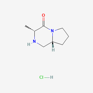 molecular formula C8H15ClN2O B2480568 (3R,8aR)-3-methylhexahydropyrrolo[1,2-a]pyrazin-4(1H)-one hydrochloride CAS No. 2230901-06-9