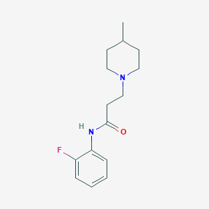 molecular formula C15H21FN2O B248057 N-(2-fluorophenyl)-3-(4-methylpiperidin-1-yl)propanamide 