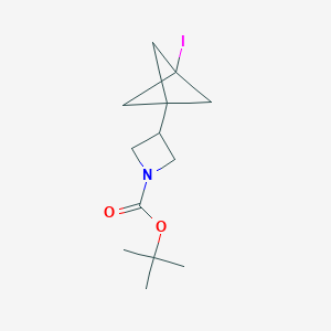 molecular formula C13H20INO2 B2480571 Tert-butyl 3-(3-iodo-1-bicyclo[1.1.1]pentanyl)azetidine-1-carboxylate CAS No. 2375261-02-0