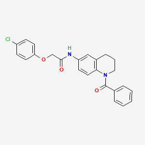 molecular formula C24H21ClN2O3 B2480575 N-(1-benzoyl-1,2,3,4-tetrahydroquinolin-6-yl)-2-(4-chlorophenoxy)acetamide CAS No. 371206-14-3