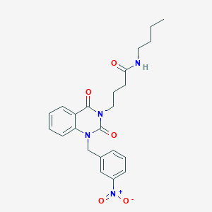 molecular formula C23H26N4O5 B2480576 N-butyl-4-(1-(3-nitrobenzyl)-2,4-dioxo-1,2-dihydroquinazolin-3(4H)-yl)butanamide CAS No. 899786-55-1