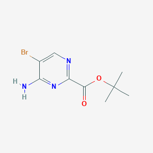molecular formula C9H12BrN3O2 B2480586 Tert-butyl 4-amino-5-bromopyrimidine-2-carboxylate CAS No. 2248352-16-9