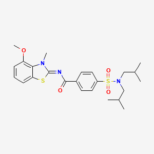 molecular formula C24H31N3O4S2 B2480593 (E)-4-(N,N-二异丁基磺酰)-N-(4-甲氧基-3-甲基苯并[d]噻唑-2(3H)-基亚甲基)苯甲酰胺 CAS No. 477557-22-5