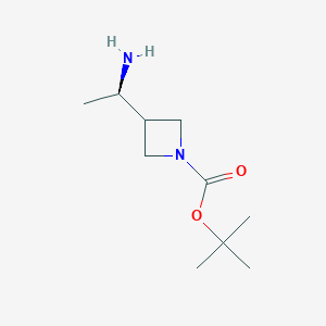 molecular formula C10H20N2O2 B2480595 tert-butyl 3-[(1R)-1-aminoethyl]azetidine-1-carboxylate CAS No. 2137030-21-6