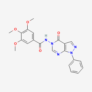 molecular formula C21H19N5O5 B2480599 3,4,5-trimethoxy-N-(4-oxo-1-phenyl-1H-pyrazolo[3,4-d]pyrimidin-5(4H)-yl)benzamide CAS No. 899752-42-2