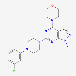 molecular formula C20H24ClN7O B2480604 4-(6-(4-(3-chlorophenyl)piperazin-1-yl)-1-methyl-1H-pyrazolo[3,4-d]pyrimidin-4-yl)morpholine CAS No. 897758-49-5