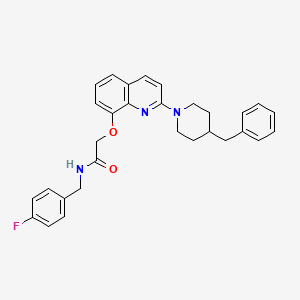 molecular formula C30H30FN3O2 B2480605 2-((2-(4-benzylpiperidin-1-yl)quinolin-8-yl)oxy)-N-(4-fluorobenzyl)acetamide CAS No. 921861-00-9