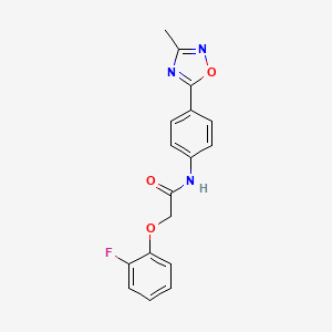 molecular formula C17H14FN3O3 B2480613 2-(2-氟苯氧基)-N-[4-(3-甲基-1,2,4-恶二唑-5-基)苯基]乙酰胺 CAS No. 1226451-11-1