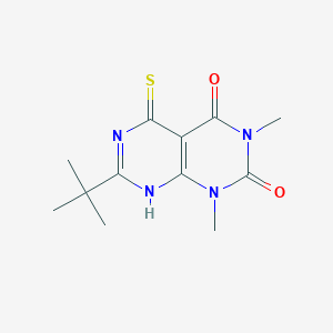 molecular formula C12H16N4O2S B2480619 7-tert-butyl-1,3-dimethyl-5-sulfanyl-1H,2H,3H,4H-[1,3]diazino[4,5-d]pyrimidine-2,4-dione CAS No. 730949-90-3