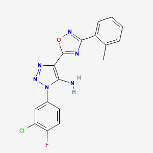 1-(3-chloro-4-fluorophenyl)-4-[3-(2-methylphenyl)-1,2,4-oxadiazol-5-yl]-1H-1,2,3-triazol-5-amine