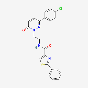 molecular formula C22H17ClN4O2S B2480629 N-(2-(3-(4-chlorophenyl)-6-oxopyridazin-1(6H)-yl)ethyl)-2-phenylthiazole-4-carboxamide CAS No. 1219914-94-9