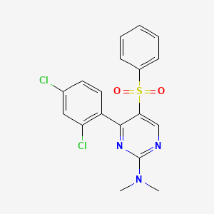 5-(benzenesulfonyl)-4-(2,4-dichlorophenyl)-N,N-dimethylpyrimidin-2-amine