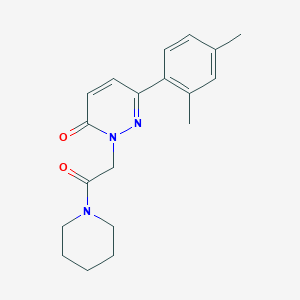 molecular formula C19H23N3O2 B2480635 6-(2,4-二甲基苯基)-2-(2-氧代-2-哌啶-1-基乙基)吡啶并[3H]嘧啶-3-酮 CAS No. 941883-44-9