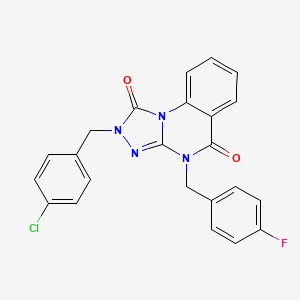 molecular formula C23H16ClFN4O2 B2480637 2-(4-Chlorobenzyl)-4-(4-fluorobenzyl)-2,4-dihydro[1,2,4]triazolo[4,3-a]quinazoline-1,5-dione CAS No. 1358435-86-5