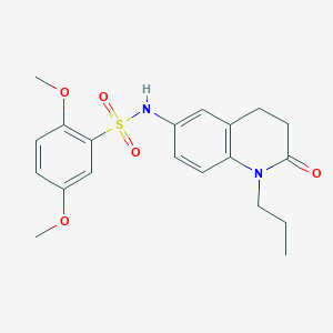 molecular formula C20H24N2O5S B2480642 2,5-dimethoxy-N-(2-oxo-1-propyl-1,2,3,4-tetrahydroquinolin-6-yl)benzenesulfonamide CAS No. 941911-70-2