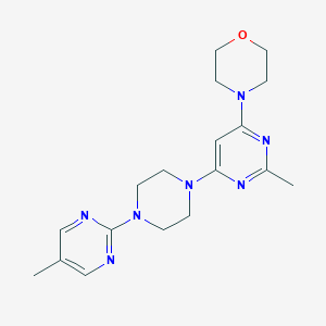 molecular formula C18H25N7O B2480645 4-[2-Methyl-6-[4-(5-methylpyrimidin-2-yl)piperazin-1-yl]pyrimidin-4-yl]morpholine CAS No. 2415554-13-9